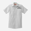 Short Sleeve Striped Industrial Work Shirt Thumbnail